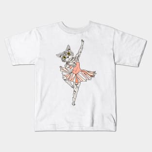 Cat Ballerina Tutu Kids T-Shirt